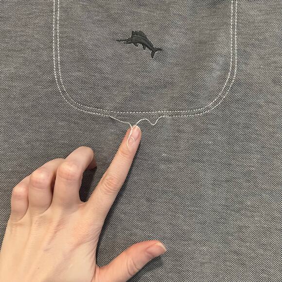 Tommy Bahama Gray Polo Beach Lightweight Summer XL Textured Short Sleeve - Picture 8 of 8